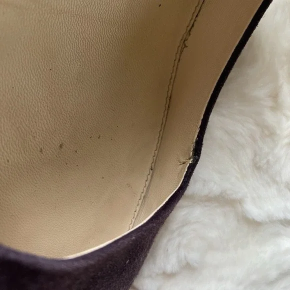 Prada Purple Suede Kitten Heel Pumps Size 38 US 7.5 Pointed Toe Luxury Italian - Picture 6 of 12